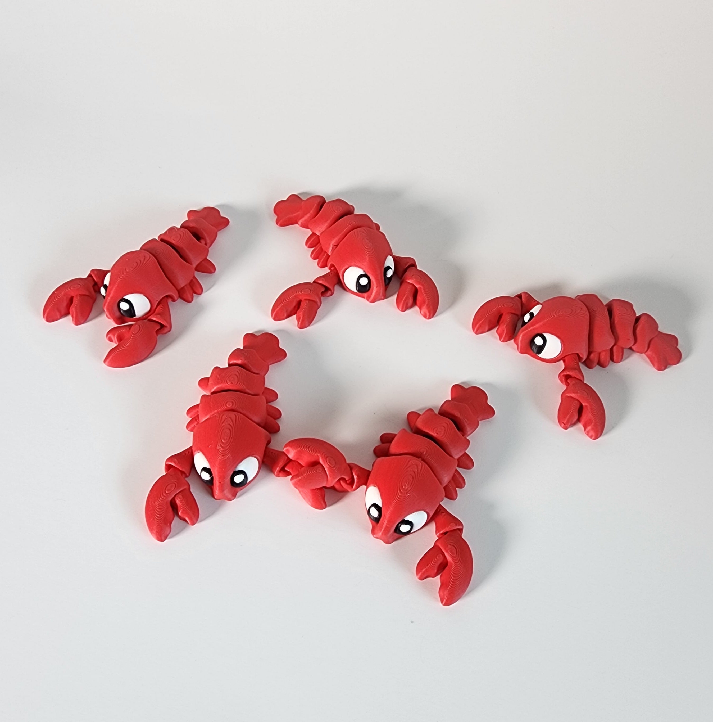 3D Printed Red Lobster Fidget Toy: Articulated Desk Pet