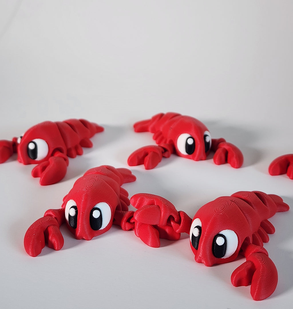 3D Printed Red Lobster Fidget Toy: Articulated Desk Pet