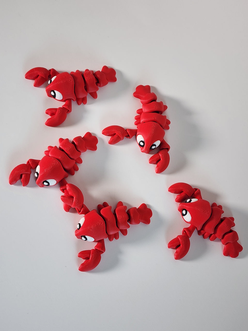 3D Printed Red Lobster Fidget Toy: Articulated Desk Pet