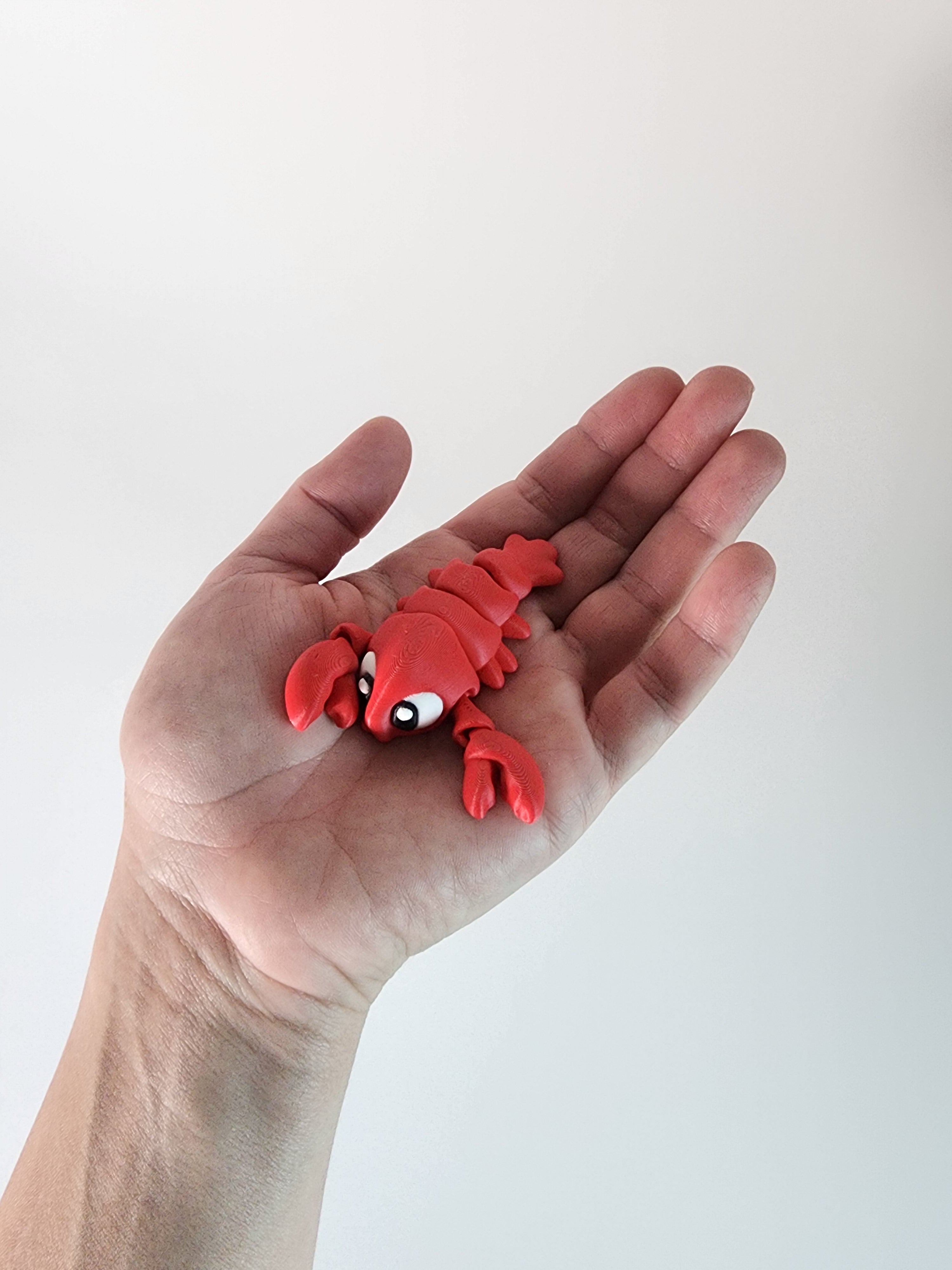 3D Printed Red Lobster Fidget Toy: Articulated Desk Pet