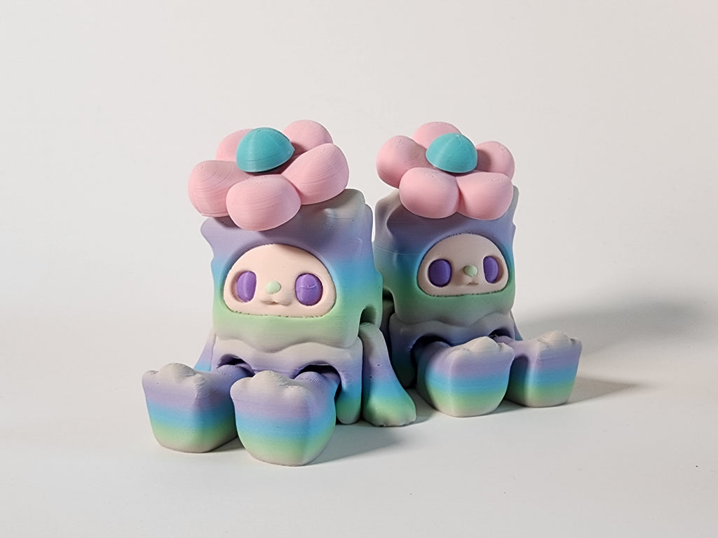 Flower Woobu Fidget Toy: 3D Printed Kawaii Desk Companion