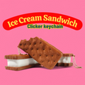 Ice Cream Sandwich Clicker Keychain | Cute Fidget Toy | Sensory Clicker | Kawaii Dessert Toy | Stress Relief Keychain