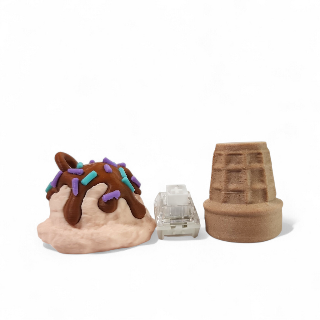 Sprinkles Ice Cream Cone Clicker Keychain – Cute Fidget Toy, Sensory Clicker for Anxiety Relief, Neurodivergent-Friendly, Kawaii Bag Charm