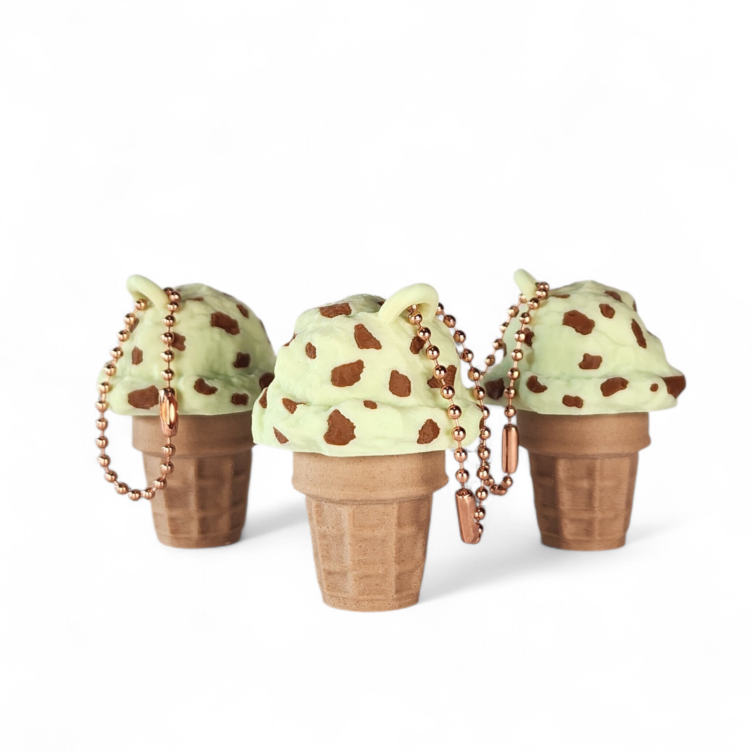 Mint Chip Ice Cream Clicker Keychain – Cute Fidget Toy, Sensory Clicker for Anxiety Relief, Neurodivergent-Friendly, Kawaii Bag Charm