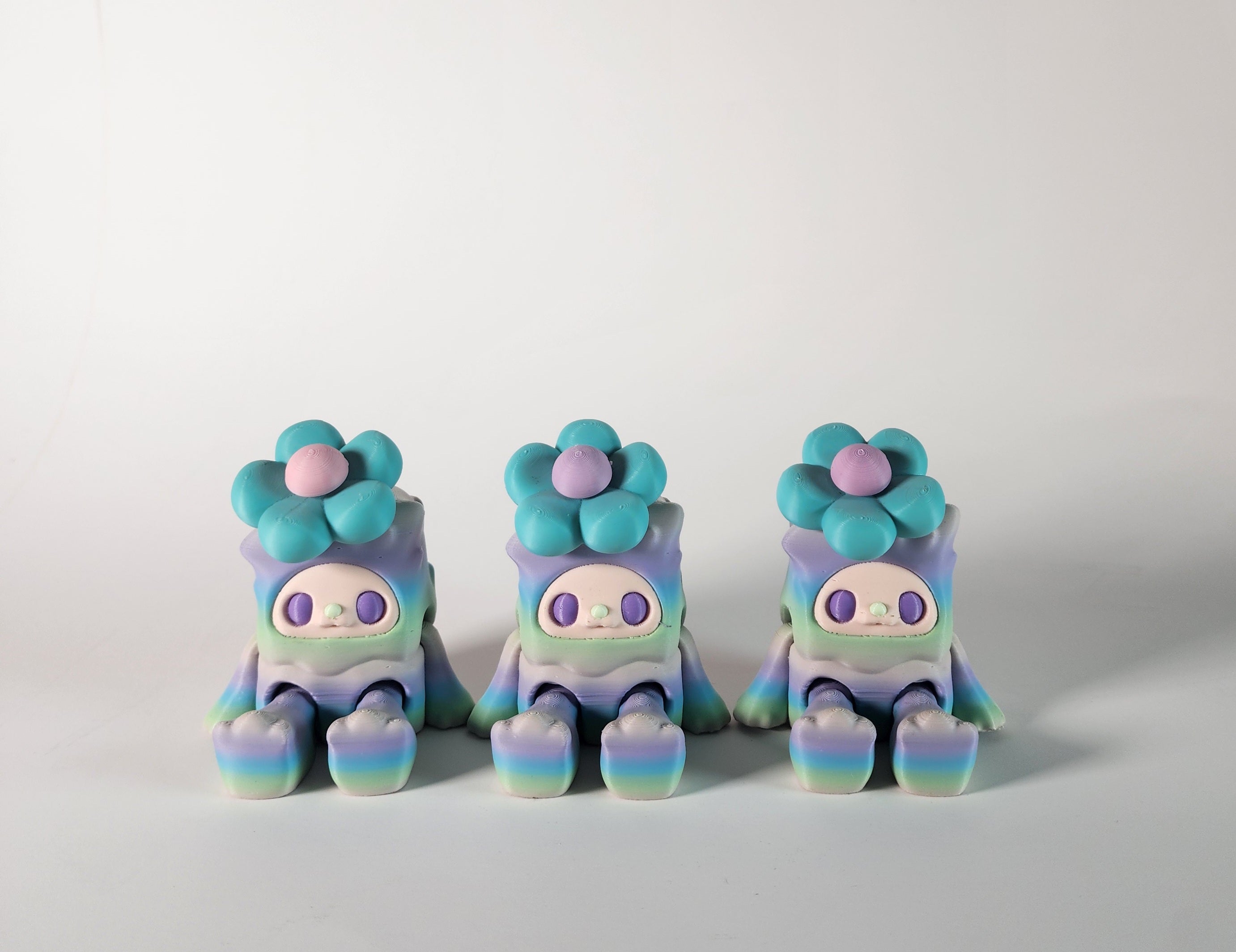 Flower Woobu Fidget Toy: 3D Printed Pastel Desk Companion