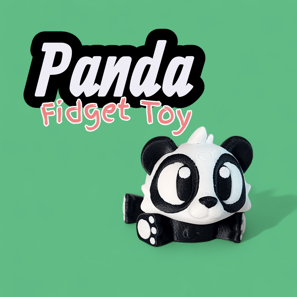 3D Printed Panda Figurine: Kawaii Desk Pet, Handmade PLA Model