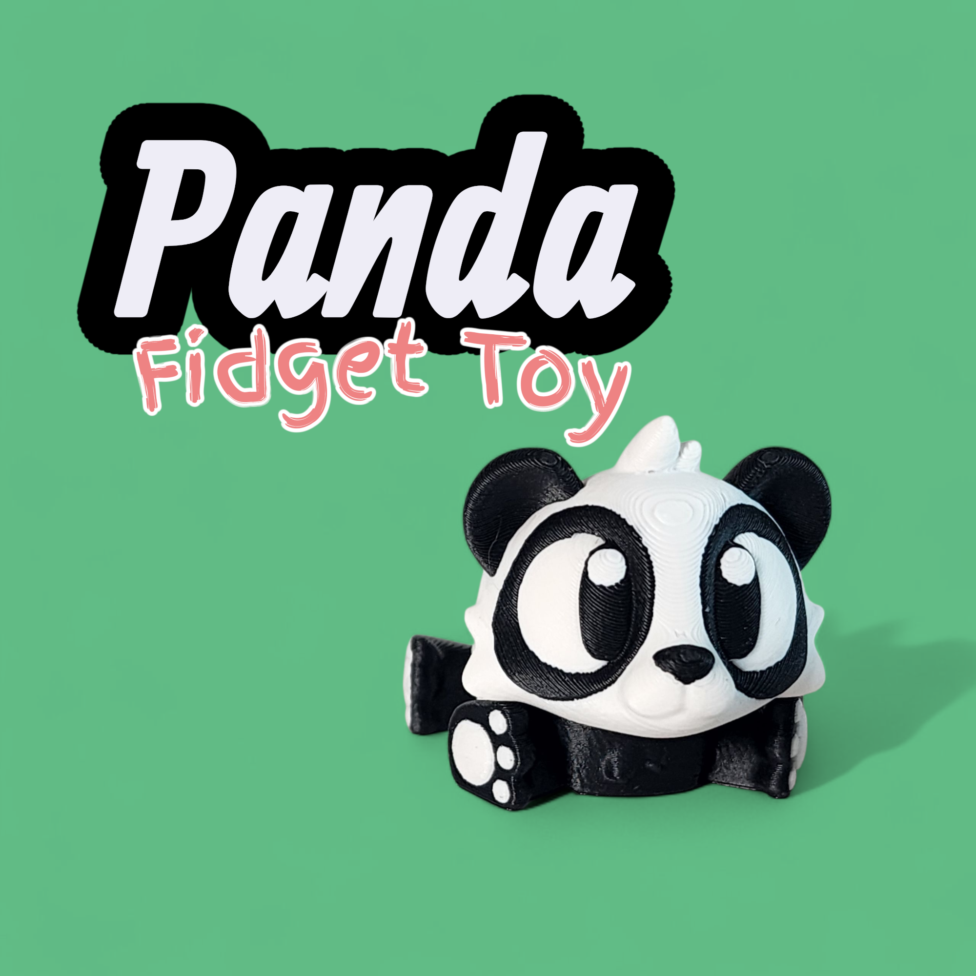 3D Printed Panda Figurine: Kawaii Desk Pet, Handmade PLA Model
