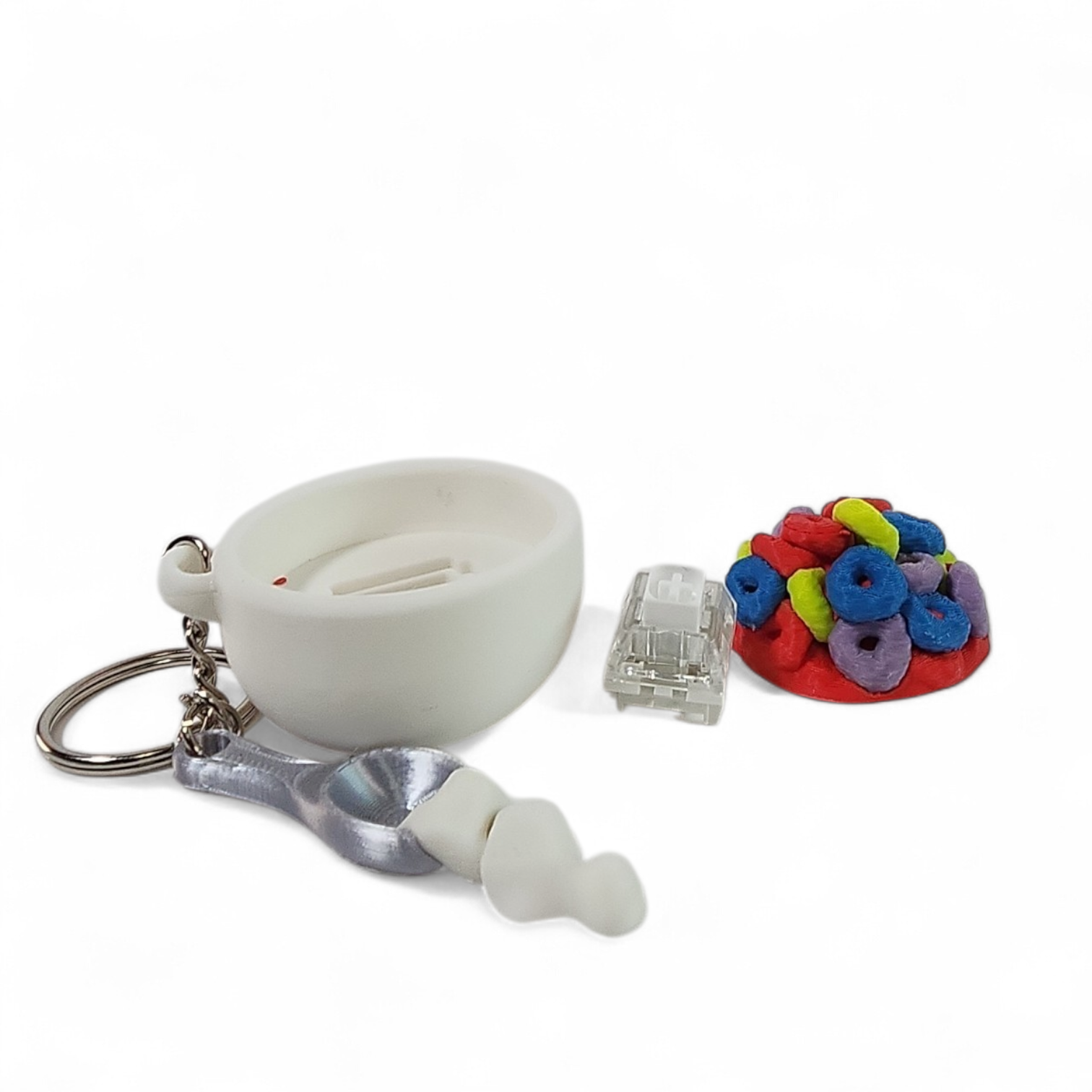 Froot Loop Cereal Clicker Keychain | Cute Cereal Fidget Toy, Sensory Clicker, Kawaii Bag Charm, ASMR Desk Toy