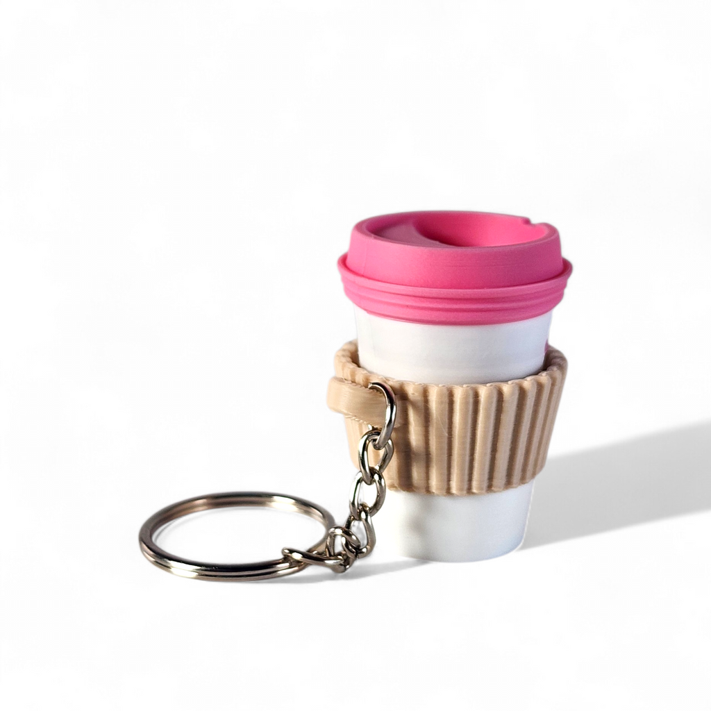 Cute Coffee Cup Clicker Keychain | Mini To-Go Coffee Fidget Toy | Sensory Keychain | Kawaii Miniature Cup Charm | Stress Relief Gift