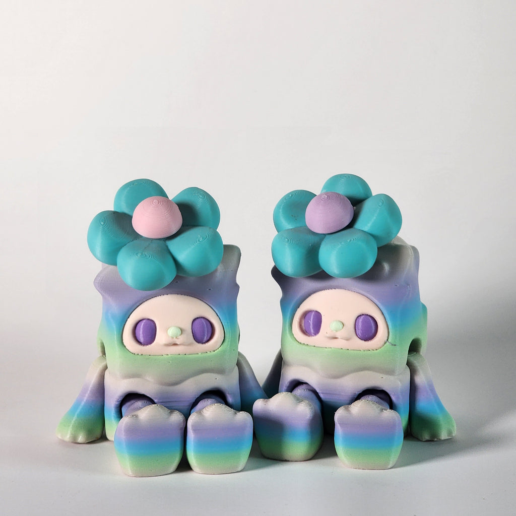 Flower Woobu Fidget Toy: 3D Printed Pastel Desk Companion