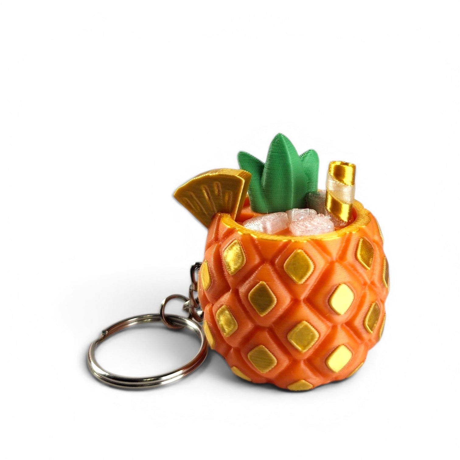 Pina Colada Clicker Keychain | Tropical Pineapple Fidget Toy | Sensory Bag Charm | Kawaii Toy