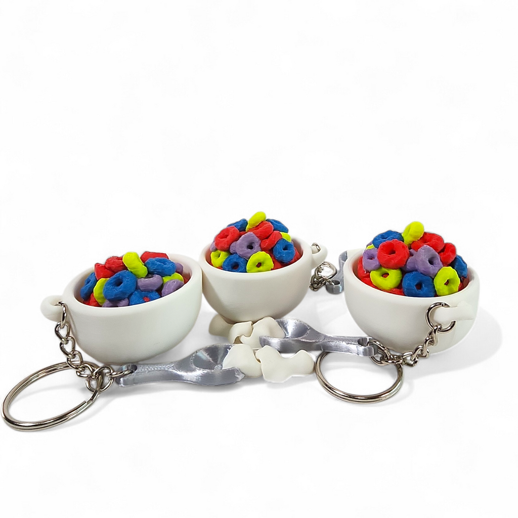 Froot Loop Cereal Clicker Keychain | Cute Cereal Fidget Toy, Sensory Clicker, Kawaii Bag Charm, ASMR Desk Toy