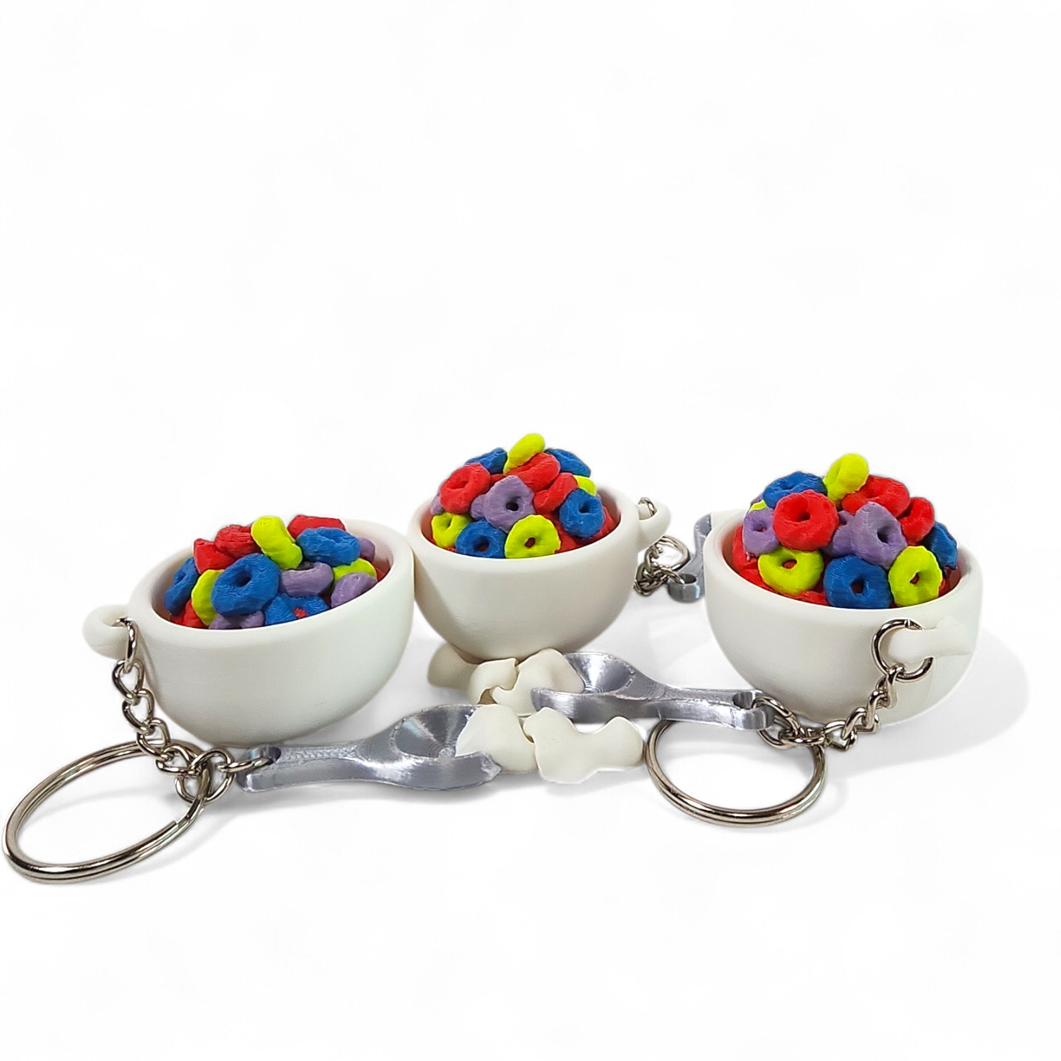 Froot Loop Cereal Clicker Keychain | Cute Cereal Fidget Toy, Sensory Clicker, Kawaii Bag Charm, ASMR Desk Toy