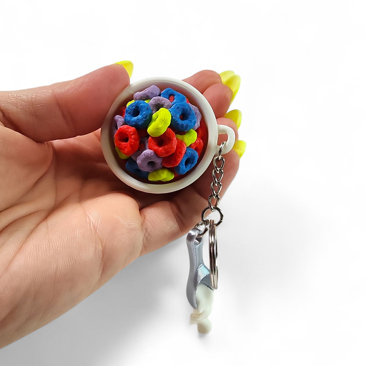 Froot Loop Cereal Clicker Keychain | Cute Cereal Fidget Toy, Sensory Clicker, Kawaii Bag Charm, ASMR Desk Toy