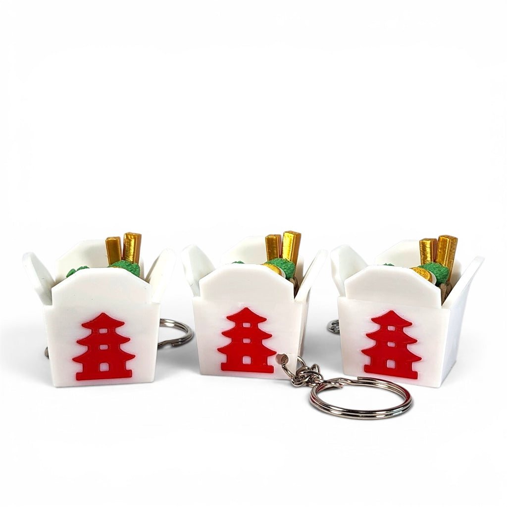 Chinese Takeout Clicker Keychain | Cute Food Fidget Toy | Bag Charm | Sensory Keychain
