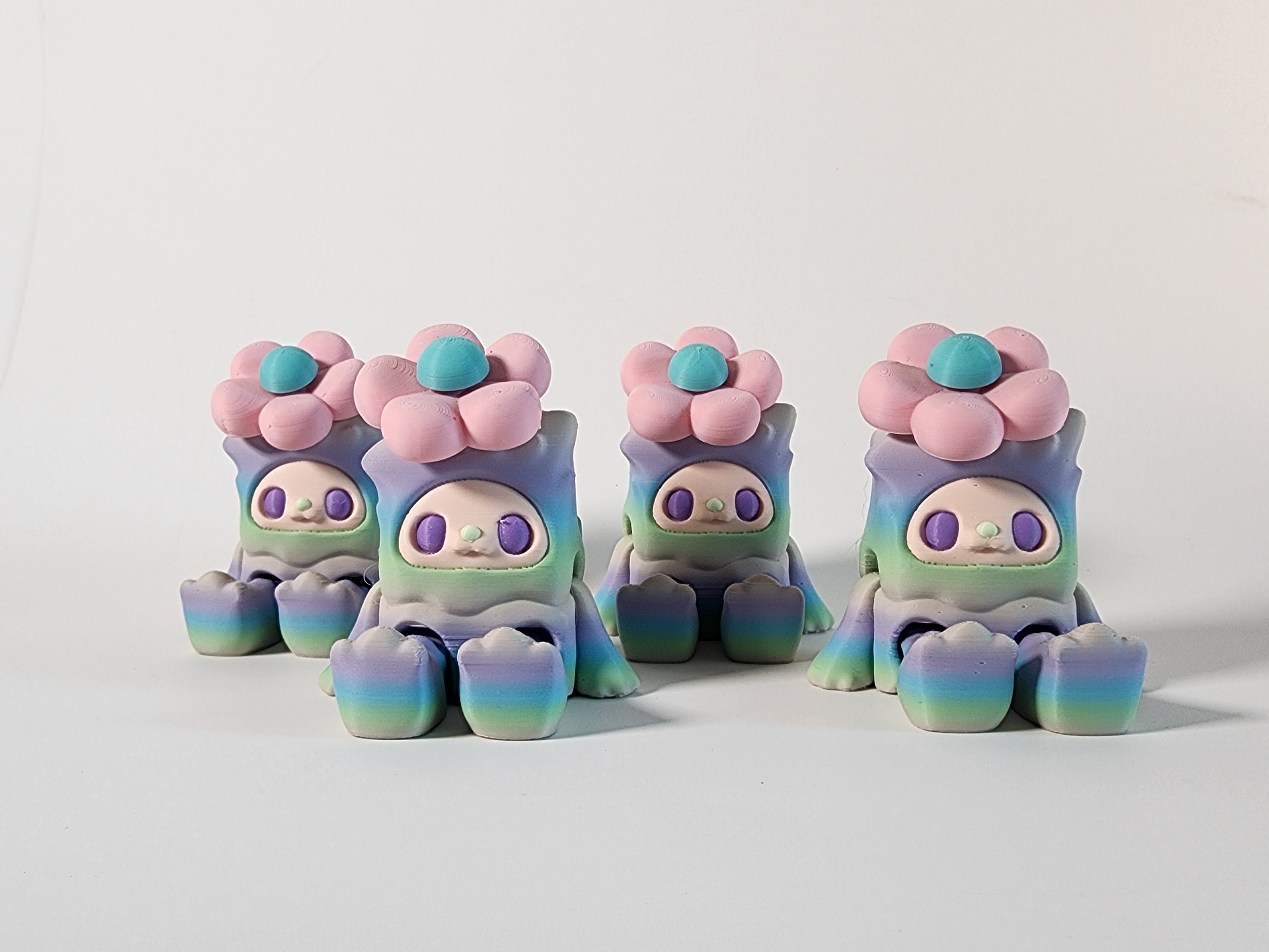 Flower Woobu Fidget Toy: 3D Printed Kawaii Desk Companion