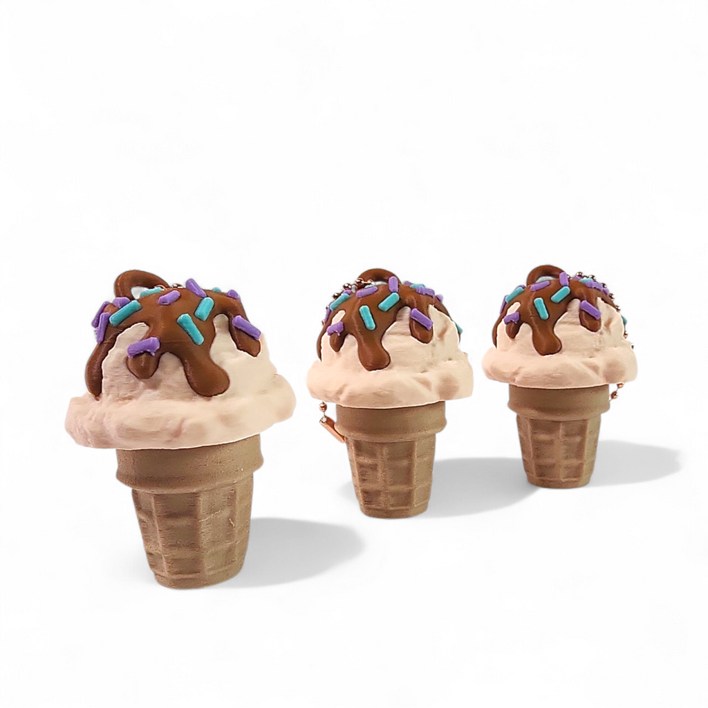 Sprinkles Ice Cream Cone Clicker Keychain – Cute Fidget Toy, Sensory Clicker for Anxiety Relief, Neurodivergent-Friendly, Kawaii Bag Charm
