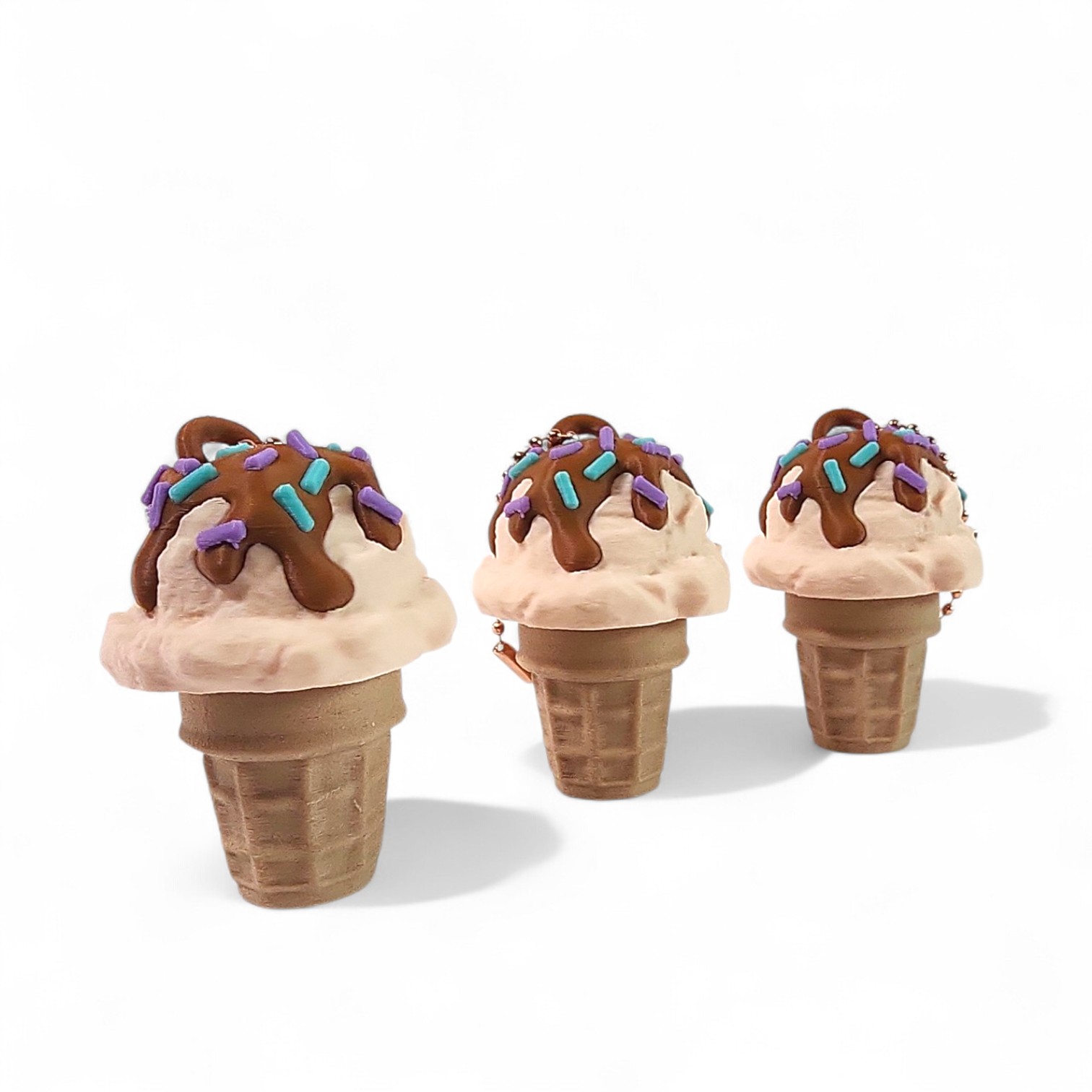 Sprinkles Ice Cream Cone Clicker Keychain – Cute Fidget Toy, Sensory Clicker for Anxiety Relief, Neurodivergent-Friendly, Kawaii Bag Charm