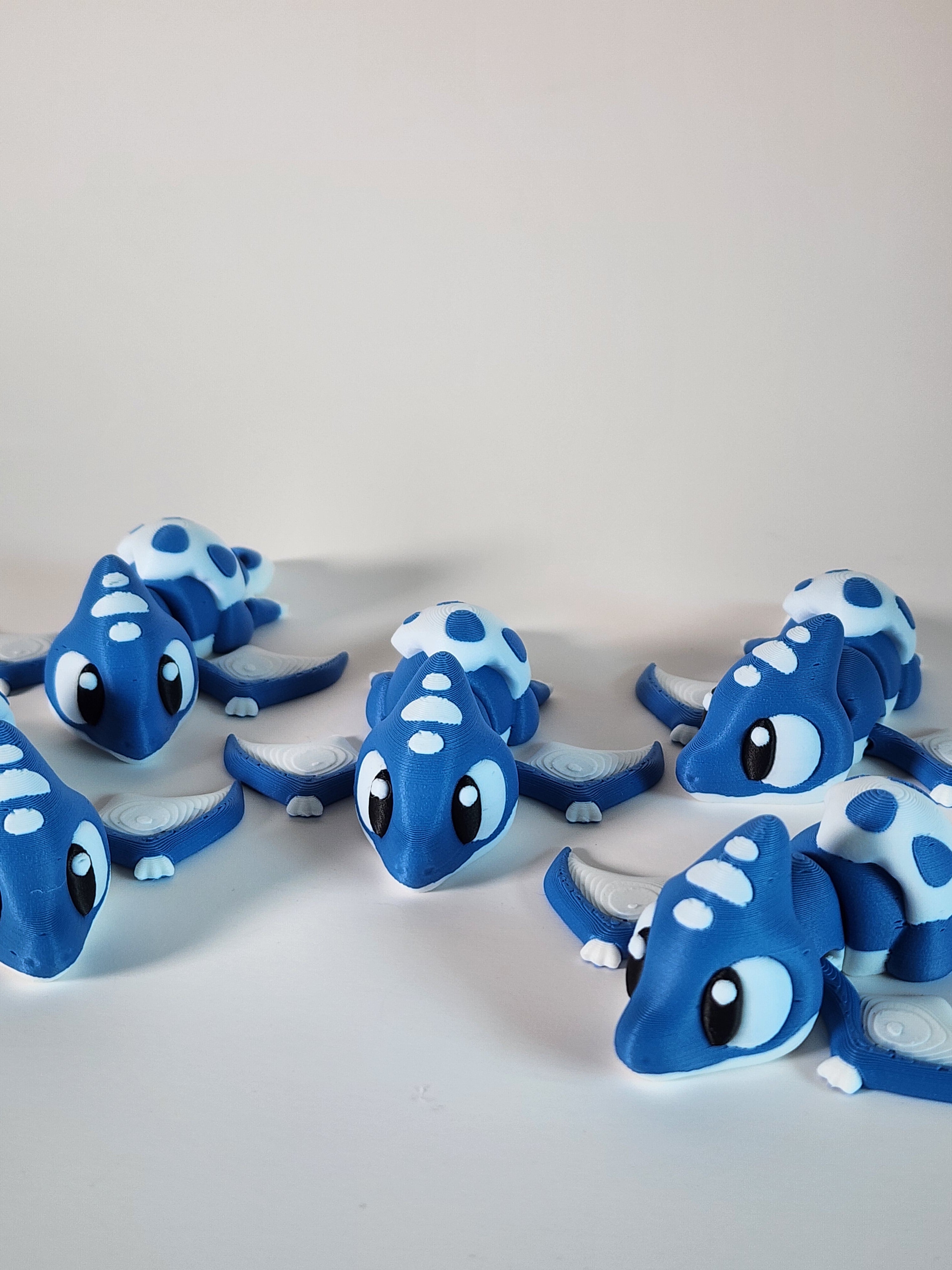 Articulated 3D Printed Baby Pterodactyl Toy: Blue Dino Hatchling