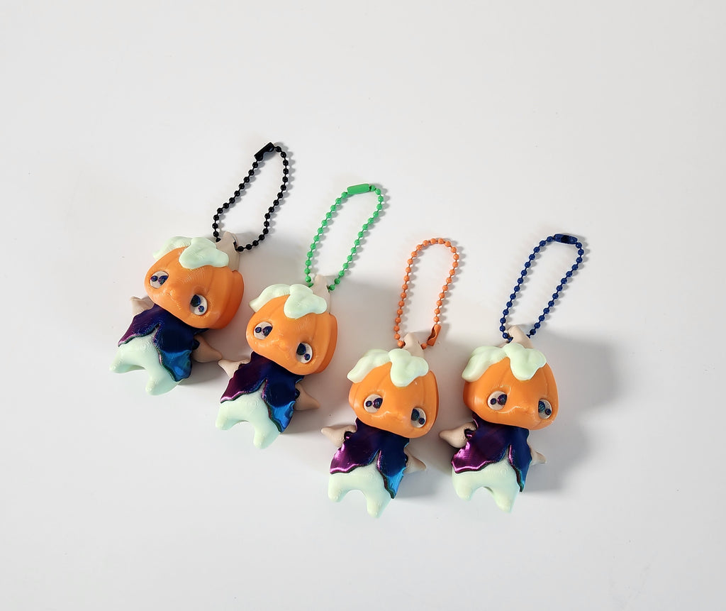 Pumpkin Pixie Fidget Keychain: Kawaii Halloween Sensory Toy