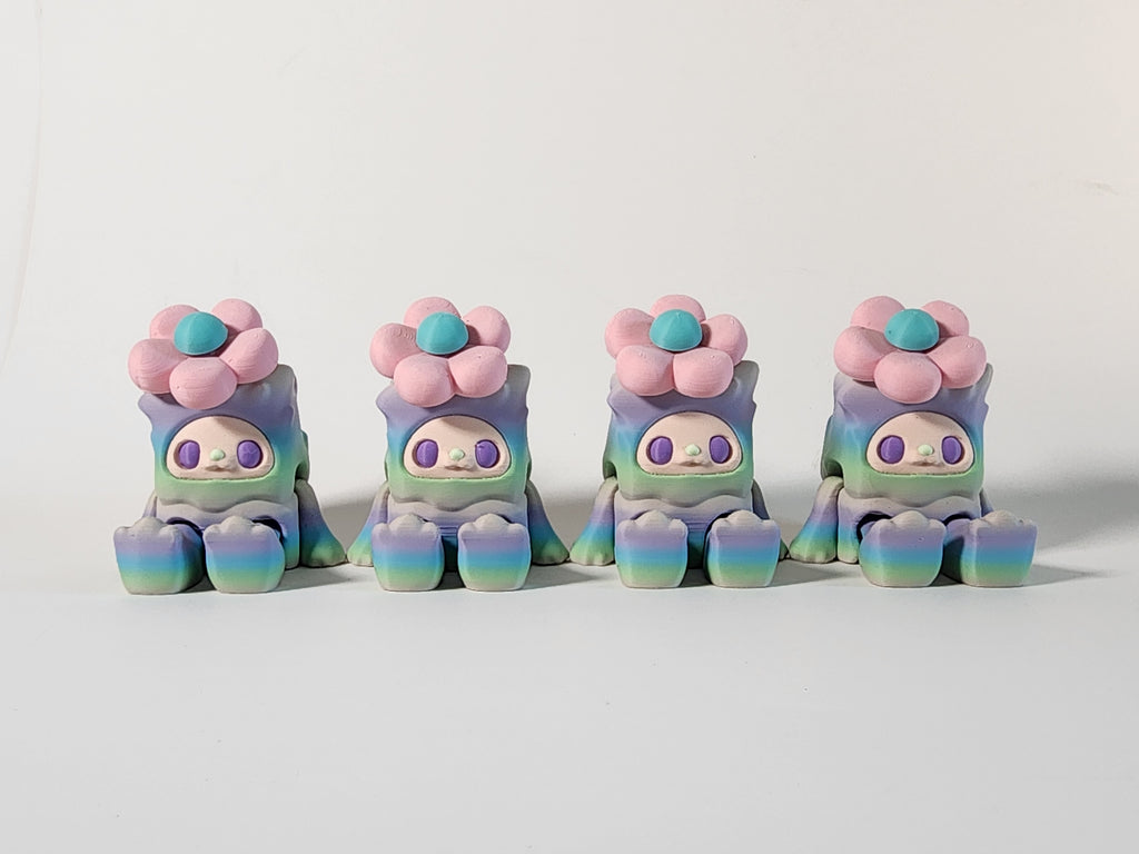Flower Woobu Fidget Toy: 3D Printed Kawaii Desk Companion