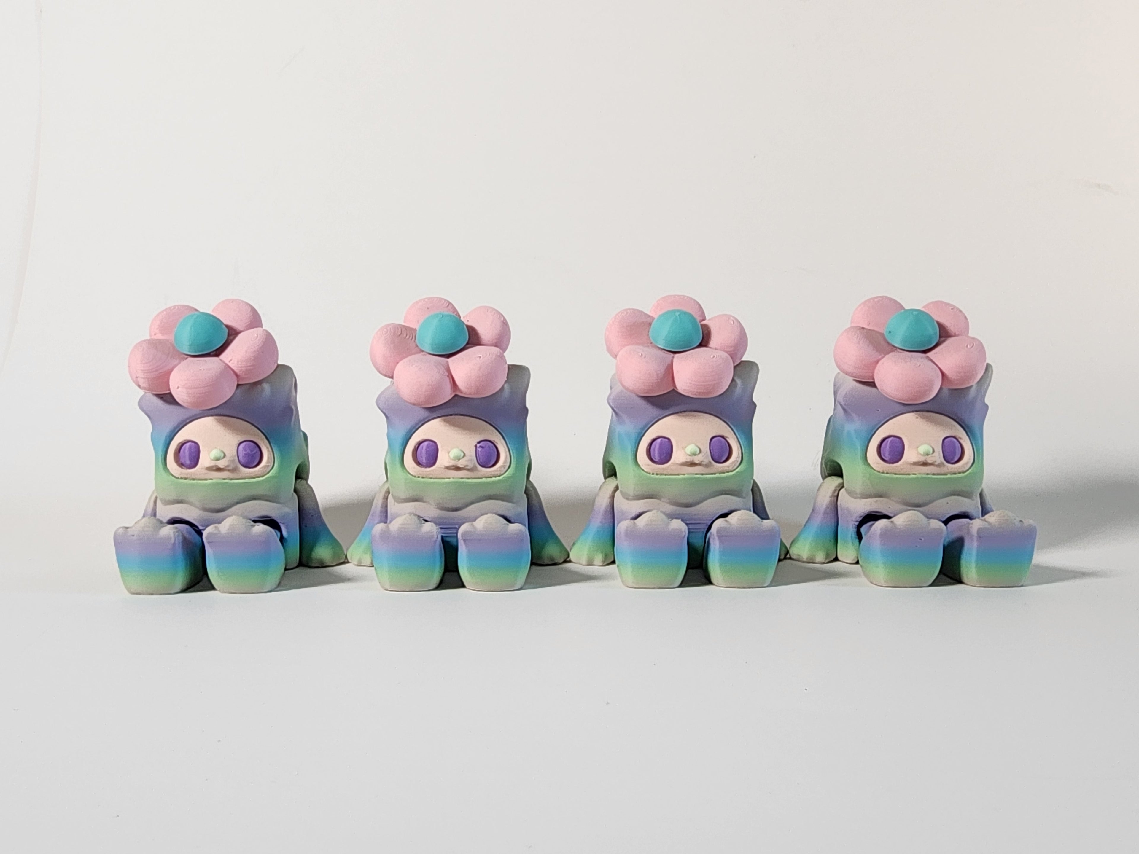 Flower Woobu Fidget Toy: 3D Printed Kawaii Desk Companion