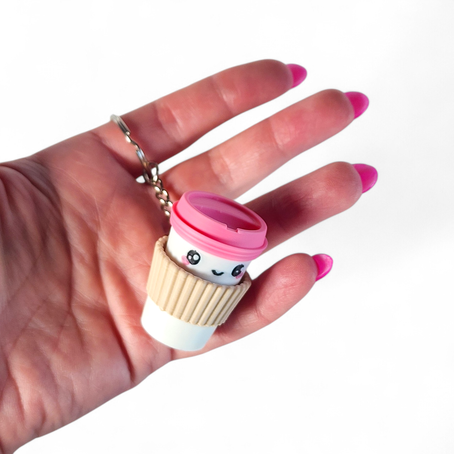Cute Coffee Cup Clicker Keychain | Mini To-Go Coffee Fidget Toy | Sensory Keychain | Kawaii Miniature Cup Charm | Stress Relief Gift