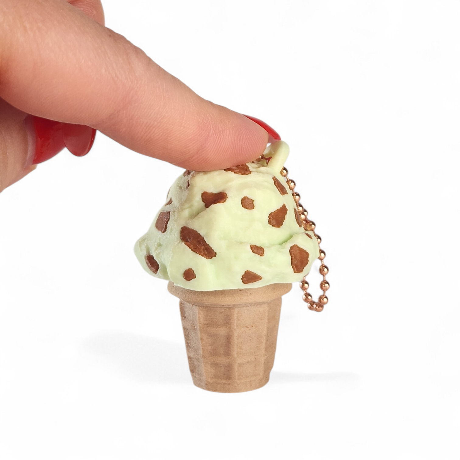 Mint Chip Ice Cream Clicker Keychain – Cute Fidget Toy, Sensory Clicker for Anxiety Relief, Neurodivergent-Friendly, Kawaii Bag Charm