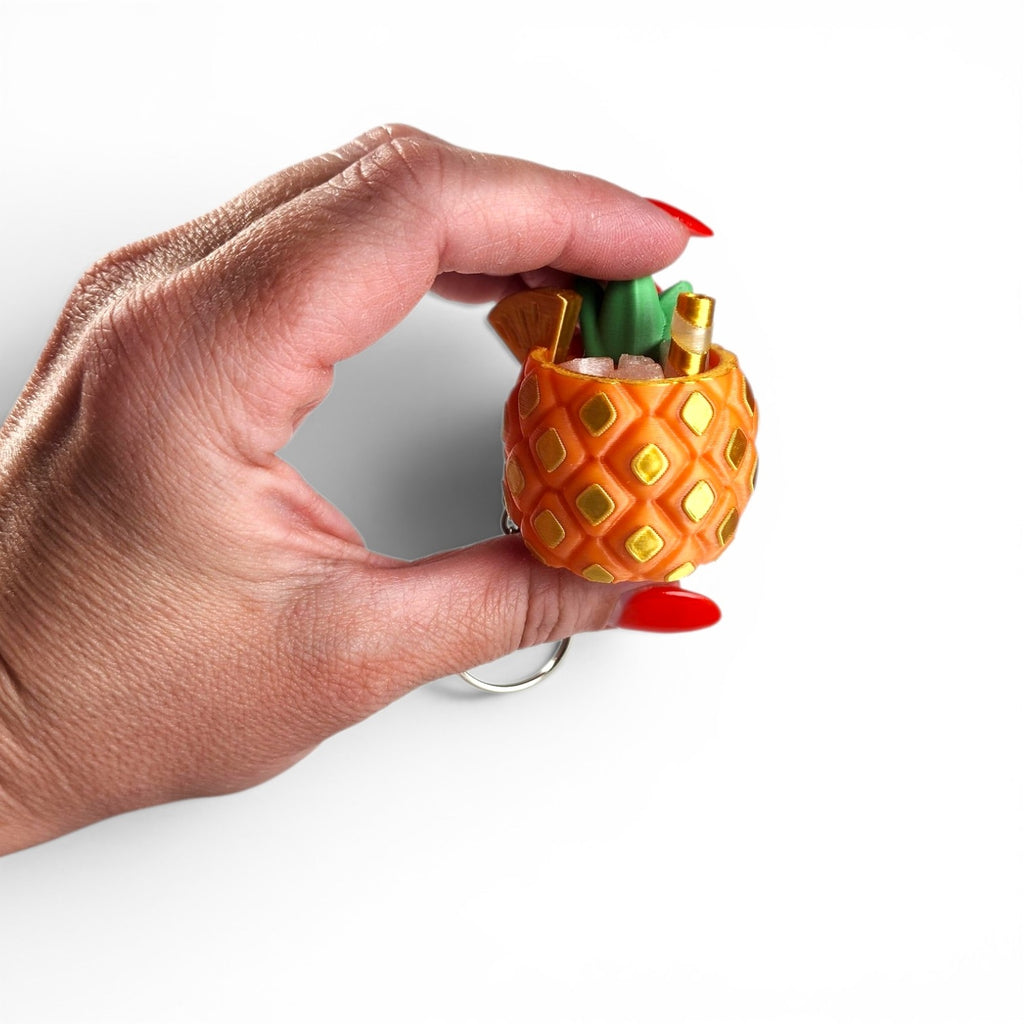 Pina Colada Clicker Keychain | Tropical Pineapple Fidget Toy | Sensory Bag Charm | Kawaii Toy