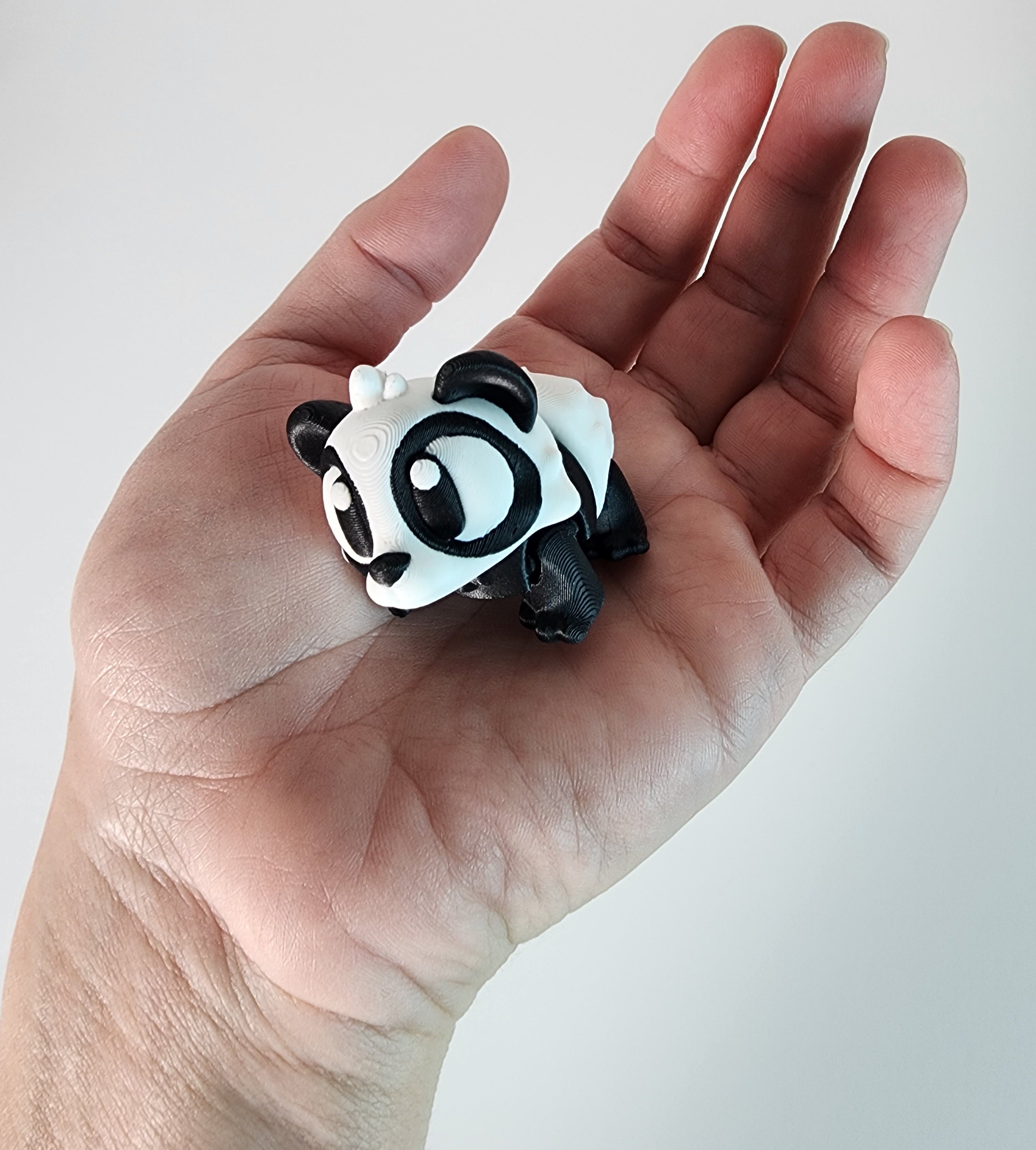 3D Printed Panda Figurine: Kawaii Desk Pet, Handmade PLA Model