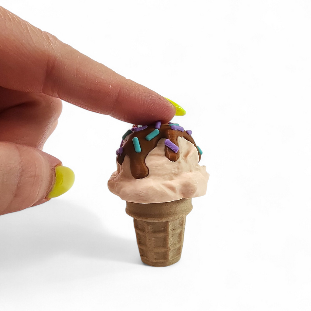Sprinkles Ice Cream Cone Clicker Keychain – Cute Fidget Toy, Sensory Clicker for Anxiety Relief, Neurodivergent-Friendly, Kawaii Bag Charm