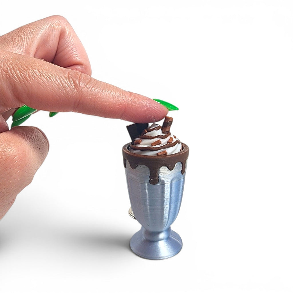 50's Diner Milkshake Clicker Keychain | Retro Fidget Toy | Cute Bag Charm | Sensory Keychain
