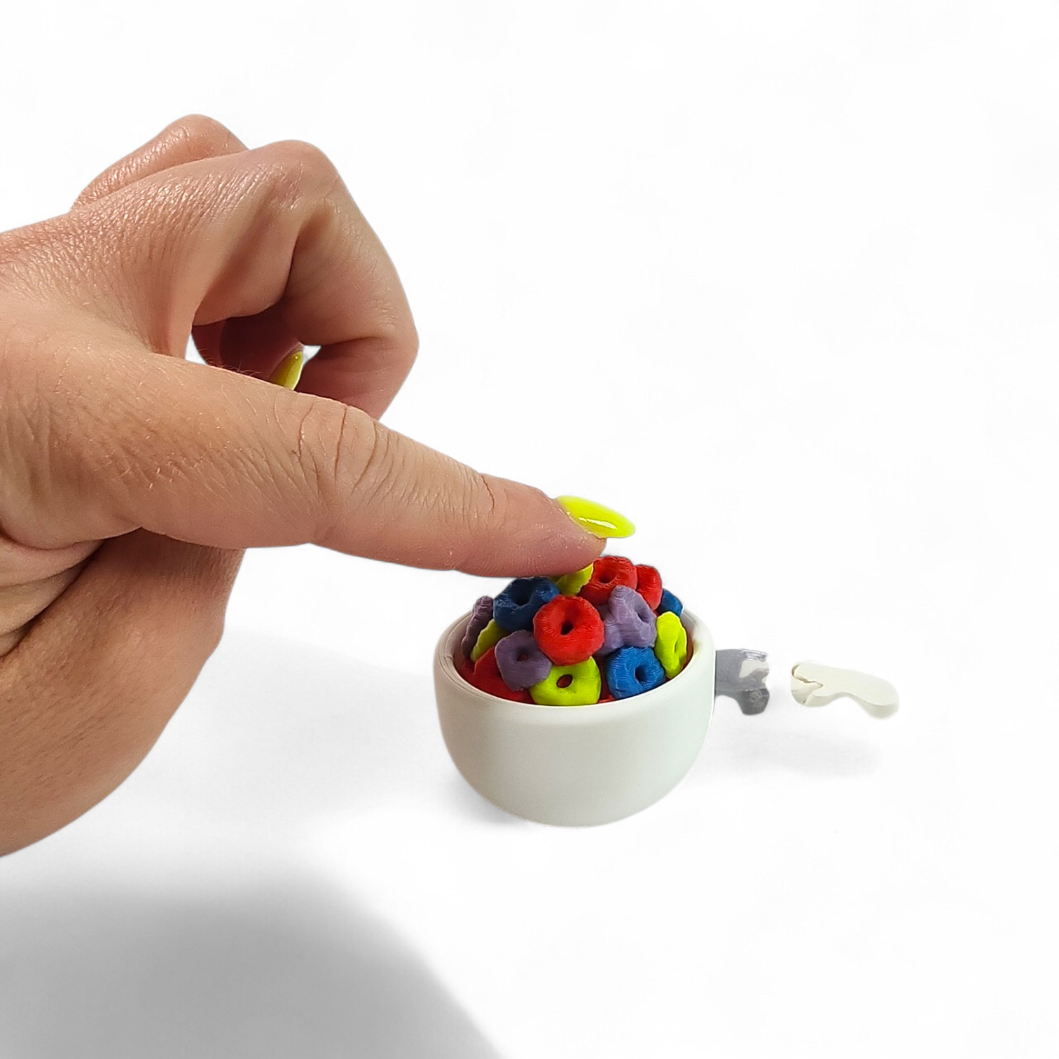 Froot Loop Cereal Clicker Keychain | Cute Cereal Fidget Toy, Sensory Clicker, Kawaii Bag Charm, ASMR Desk Toy