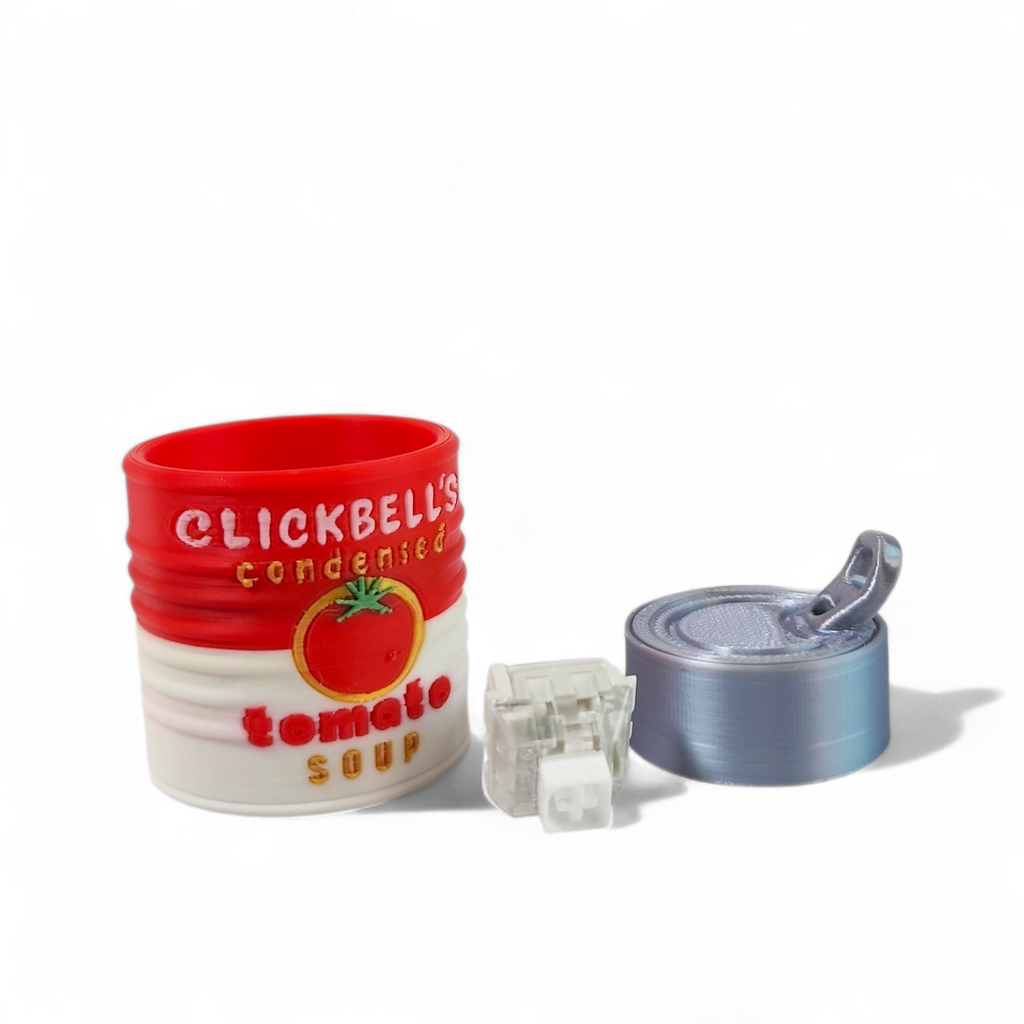 Tomato Soup Clicker Keychain – Cute Mini Food Fidget Toy, Sensory Clicker, Kawaii Keychain Gift