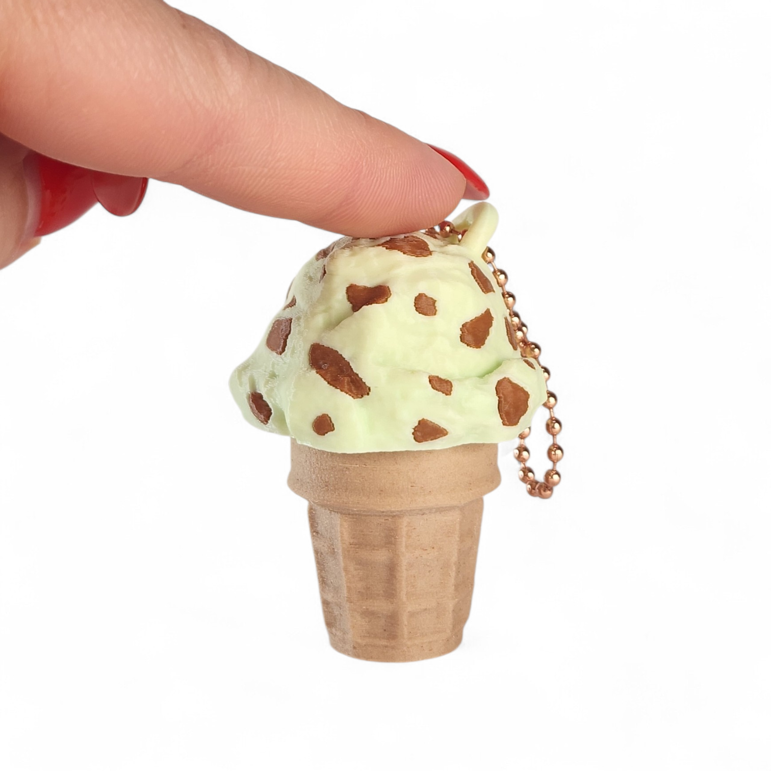 Mint Chip Ice Cream Clicker Keychain – Cute Fidget Toy, Sensory Clicker for Anxiety Relief, Neurodivergent-Friendly, Kawaii Bag Charm