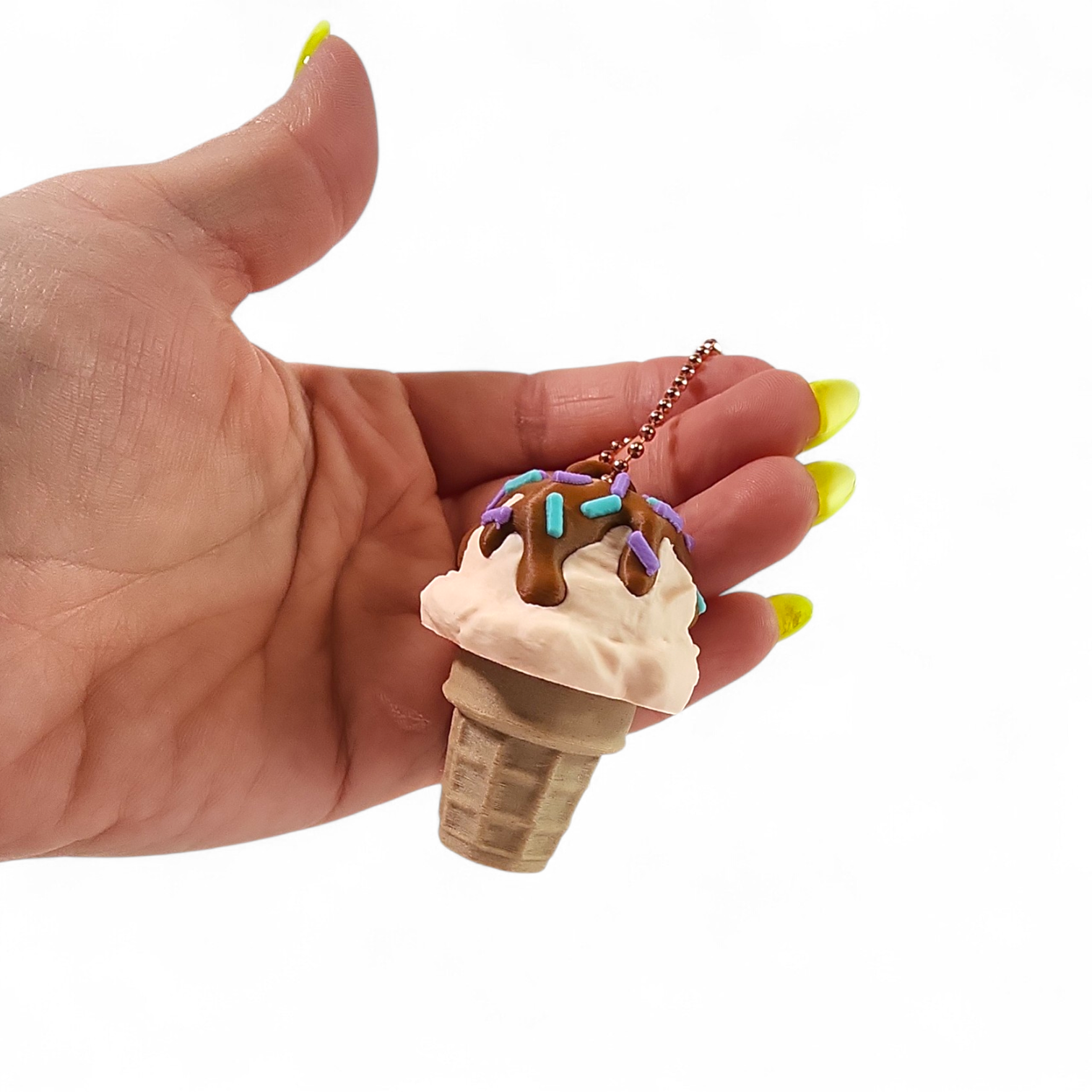 Sprinkles Ice Cream Cone Clicker Keychain – Cute Fidget Toy, Sensory Clicker for Anxiety Relief, Neurodivergent-Friendly, Kawaii Bag Charm