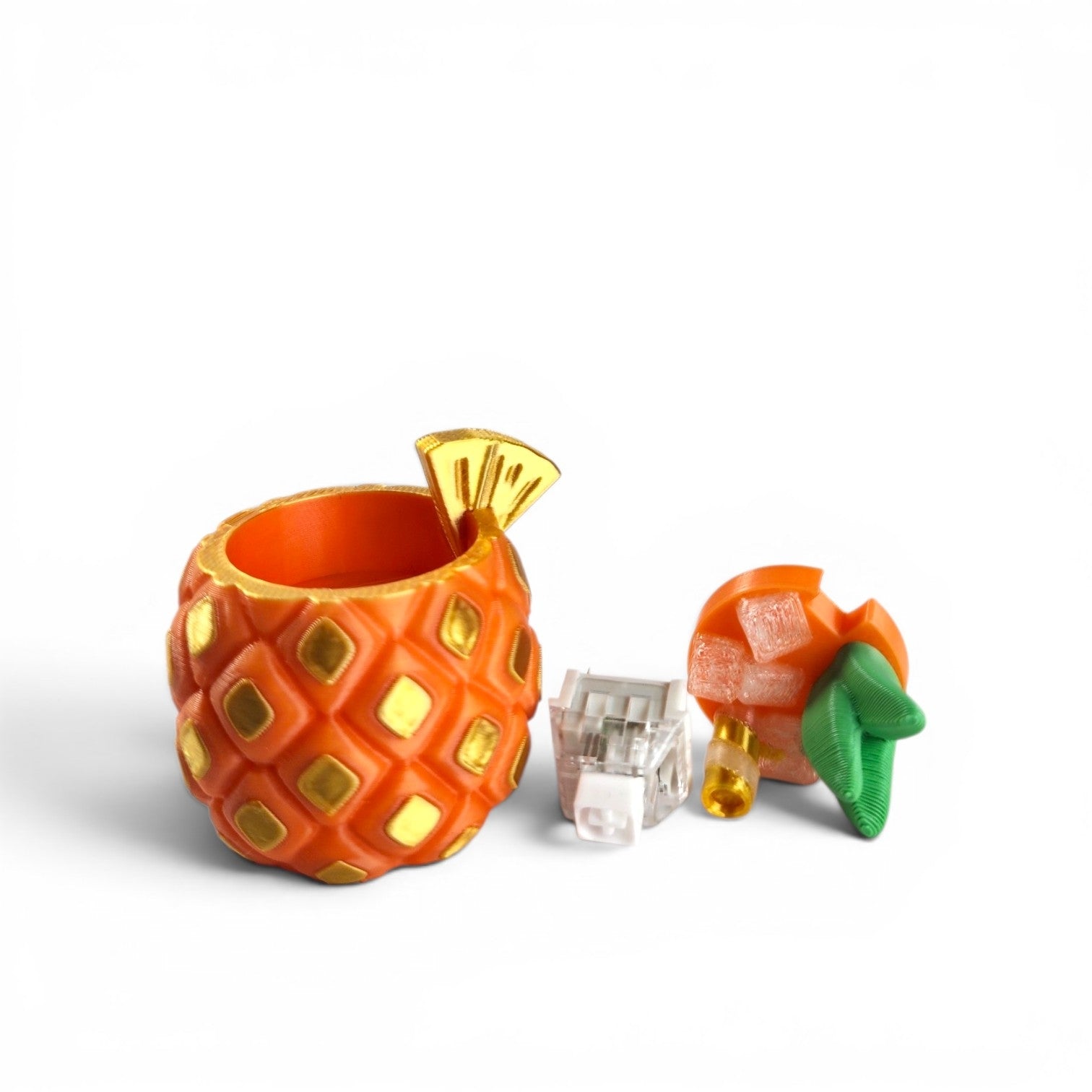 Pina Colada Clicker Keychain | Tropical Pineapple Fidget Toy | Sensory Bag Charm | Kawaii Toy