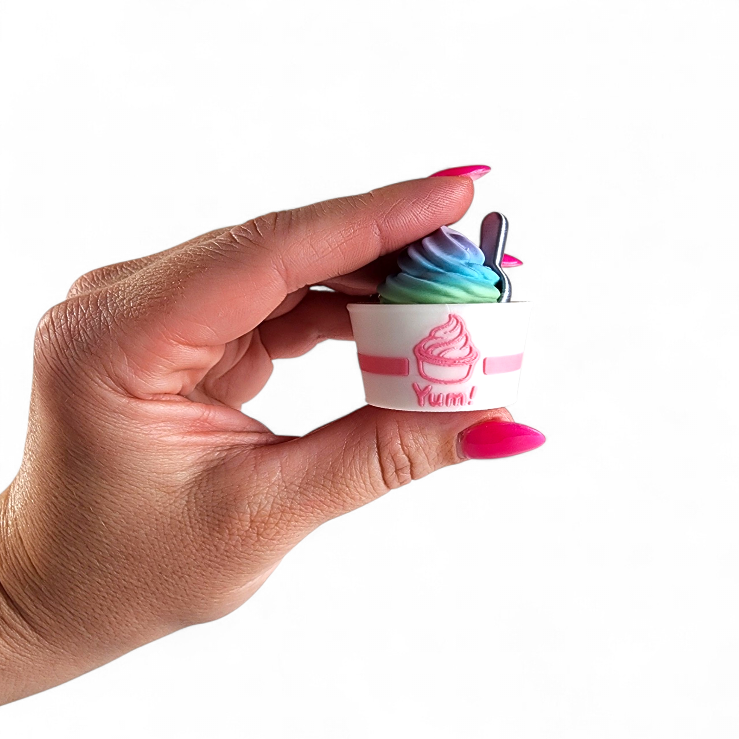Swirly Frozen Yogurt Clicker Keychain – Cute Sensory Fidget Keychain for Stress Relief & Bag Charm