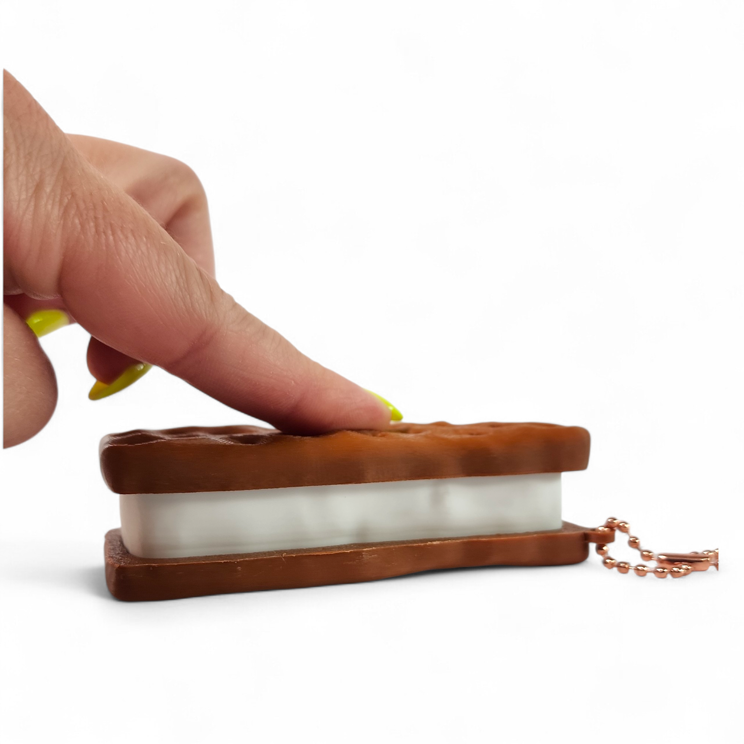 Ice Cream Sandwich Clicker Keychain | Cute Fidget Toy | Sensory Clicker | Kawaii Dessert Toy | Stress Relief Keychain
