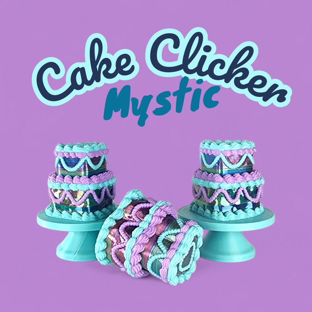 Mystic Cake Clicker Fidget Toy – Shimmer Mermaid Sensory Clicker, Anxiety Relief, Neurodivergent-Friendly Desk Toy