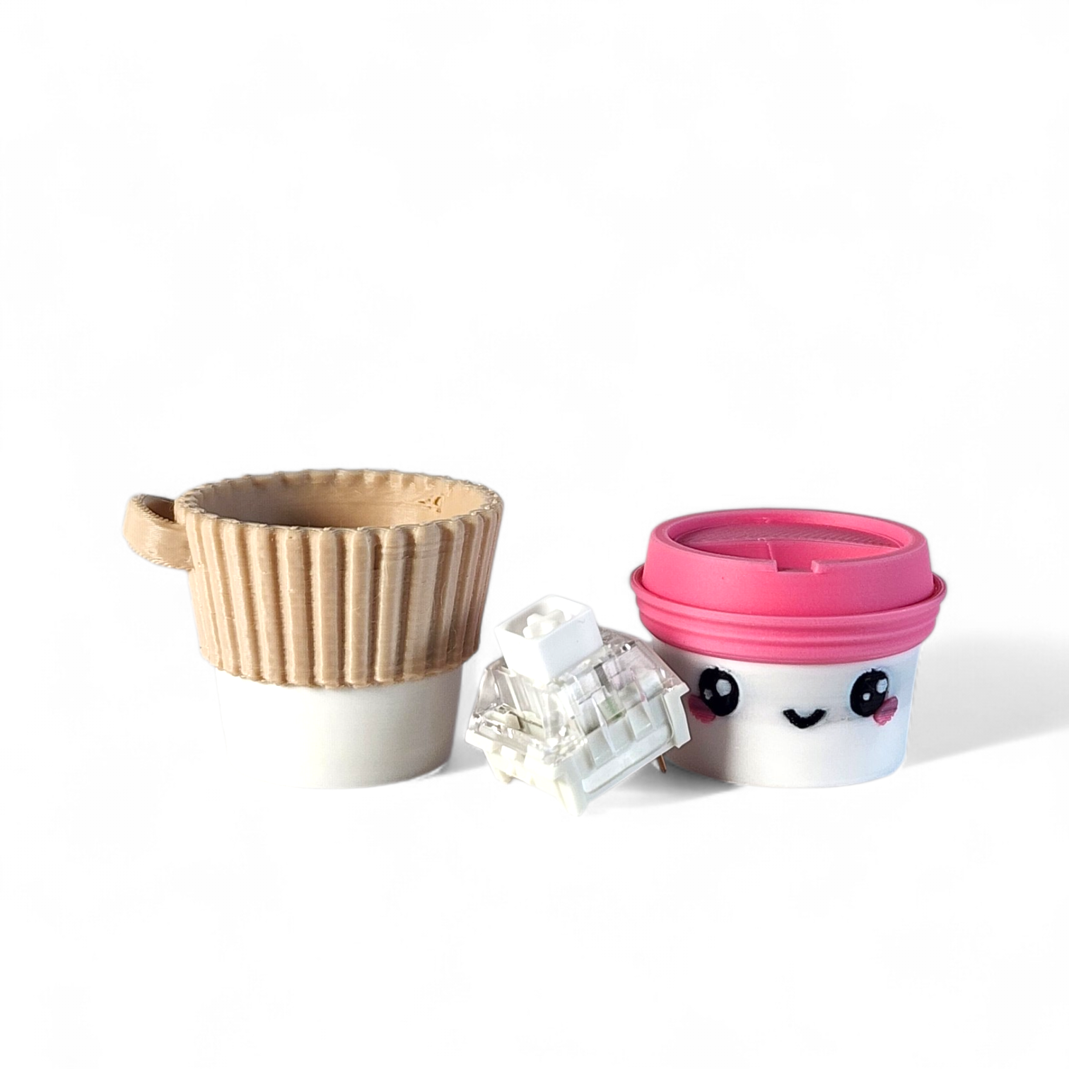 Cute Coffee Cup Clicker Keychain | Mini To-Go Coffee Fidget Toy | Sensory Keychain | Kawaii Miniature Cup Charm | Stress Relief Gift
