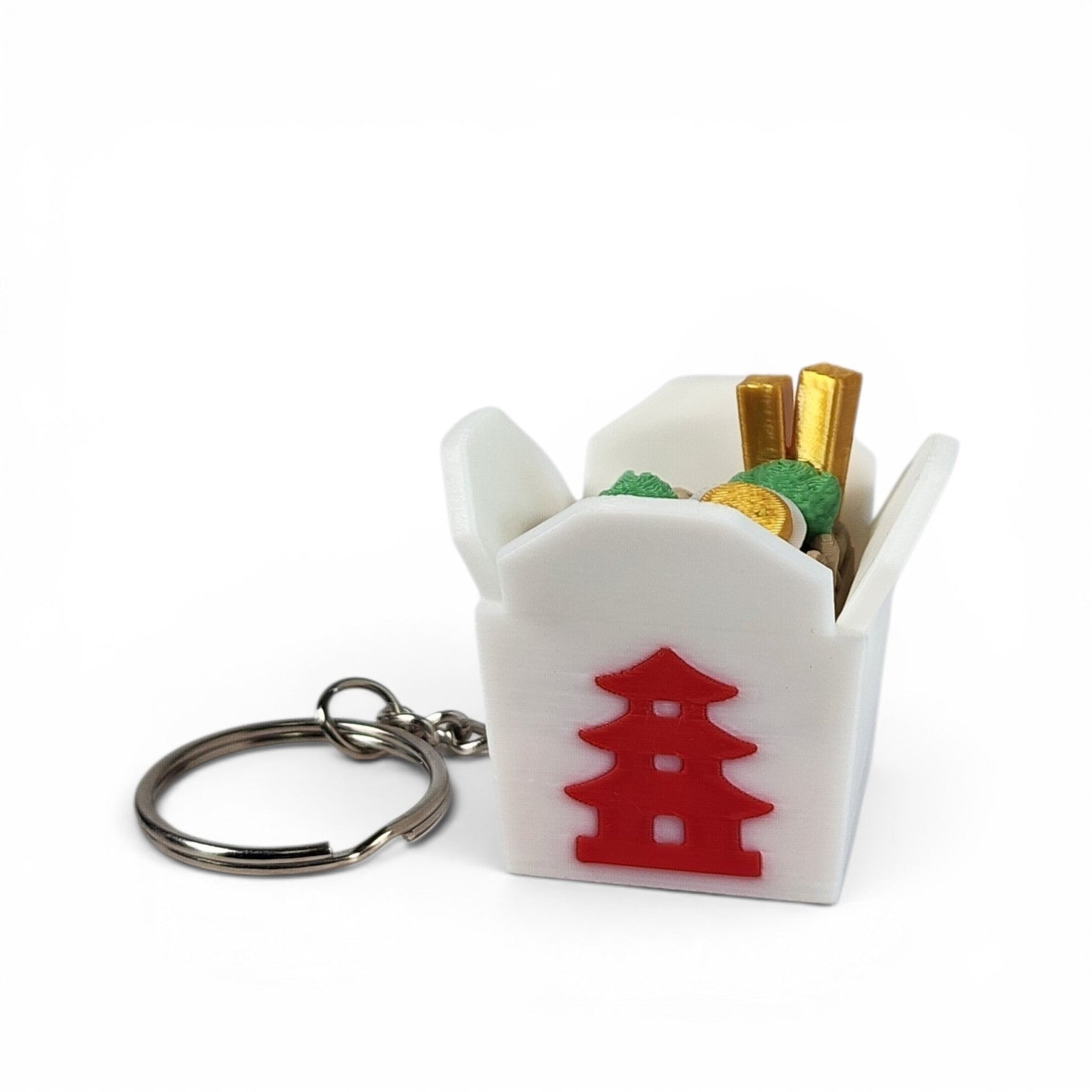 Chinese Takeout Clicker Keychain | Cute Food Fidget Toy | Bag Charm | Sensory Keychain