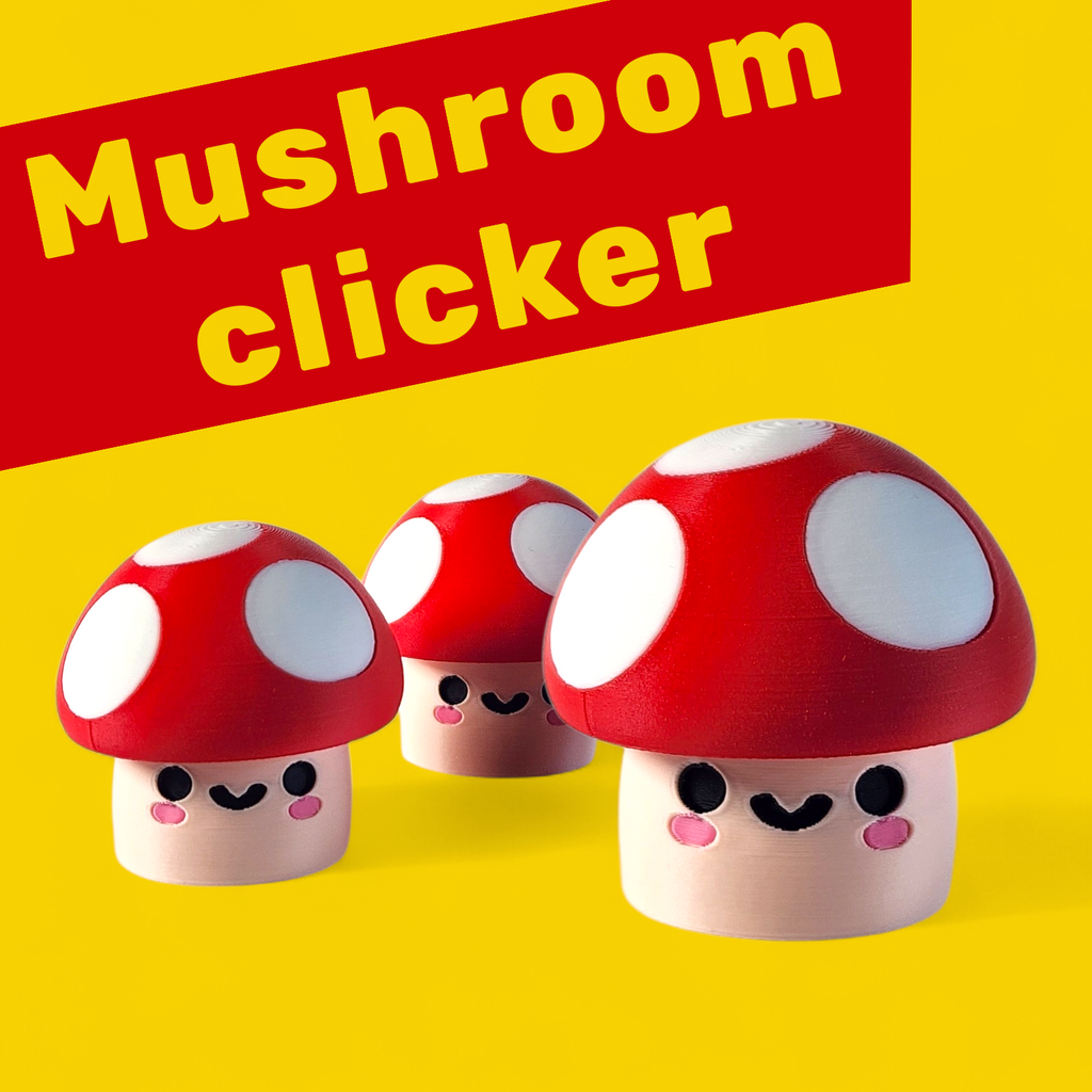 Cute Mushroom Clicker Fidget Toy | Mini Desk Sensory Toy | Kawaii Mushroom Decor | Stress Relief Clicker | Neurodivergent Friendly Gift
