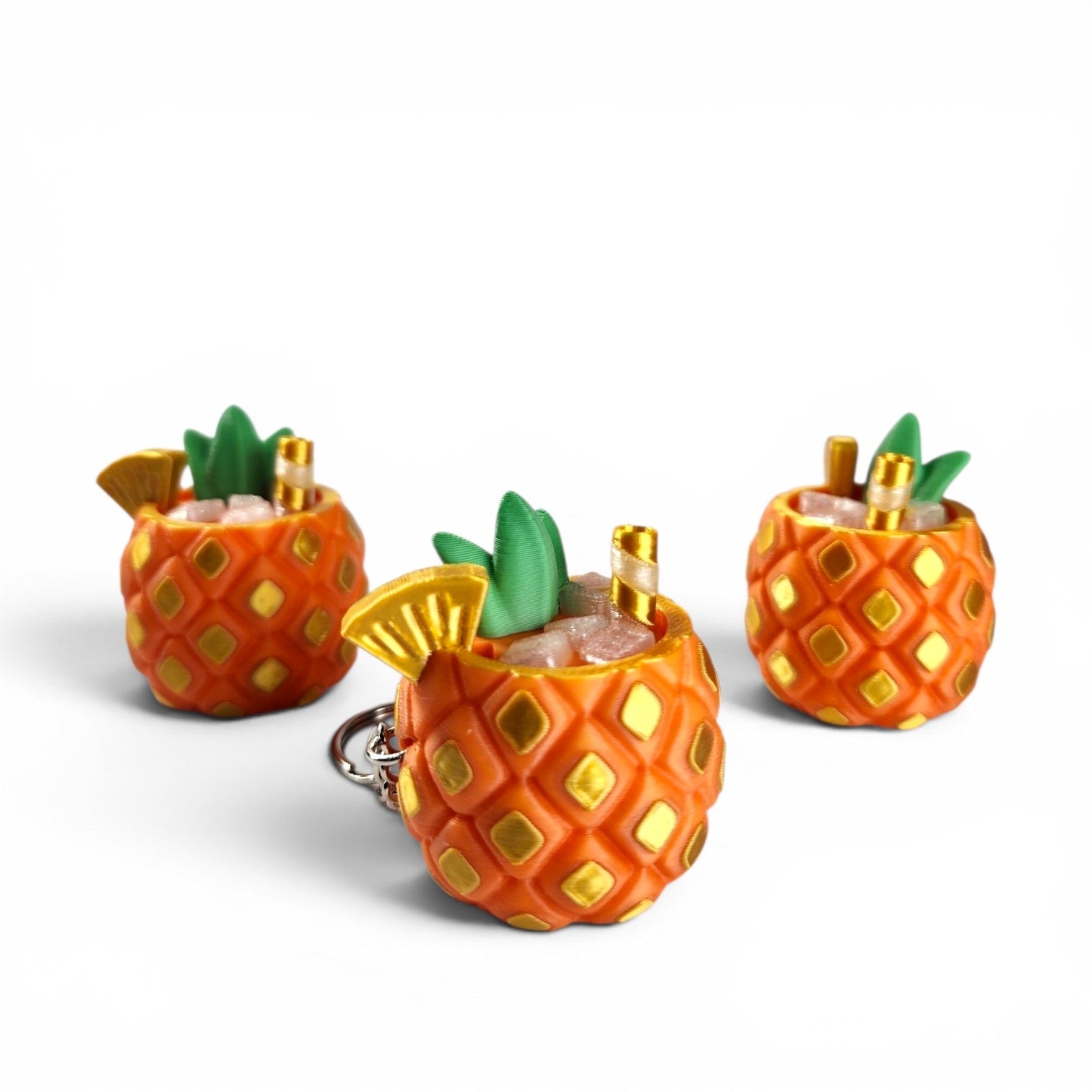 Pina Colada Clicker Keychain | Tropical Pineapple Fidget Toy | Sensory Bag Charm | Kawaii Toy