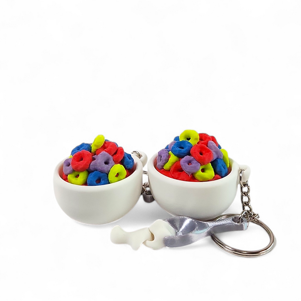 Froot Loop Cereal Clicker Keychain | Cute Cereal Fidget Toy, Sensory Clicker, Kawaii Bag Charm, ASMR Desk Toy