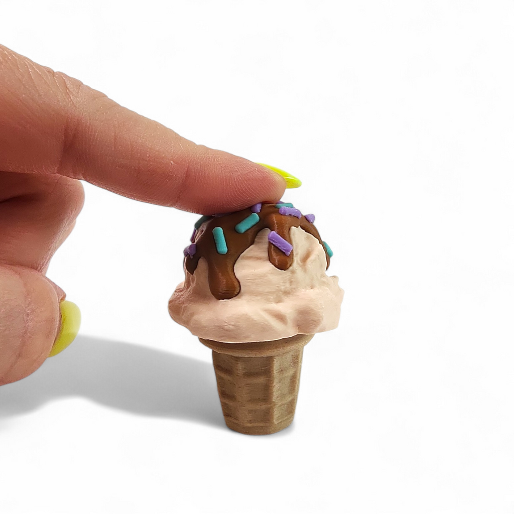Sprinkles Ice Cream Cone Clicker Keychain – Cute Fidget Toy, Sensory Clicker for Anxiety Relief, Neurodivergent-Friendly, Kawaii Bag Charm