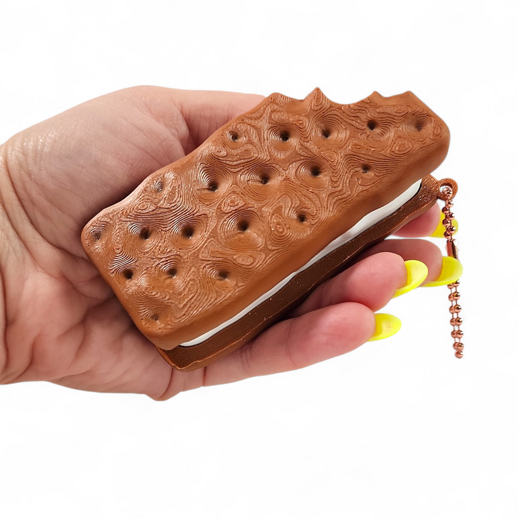 Ice Cream Sandwich Clicker Keychain | Cute Fidget Toy | Sensory Clicker | Kawaii Dessert Toy | Stress Relief Keychain