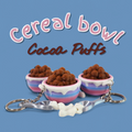 Cocoa Puff Clicker Keychain | Cute Cereal Fidget Toy, Sensory Clicker, Kawaii Bag Charm, ASMR Desk Toy