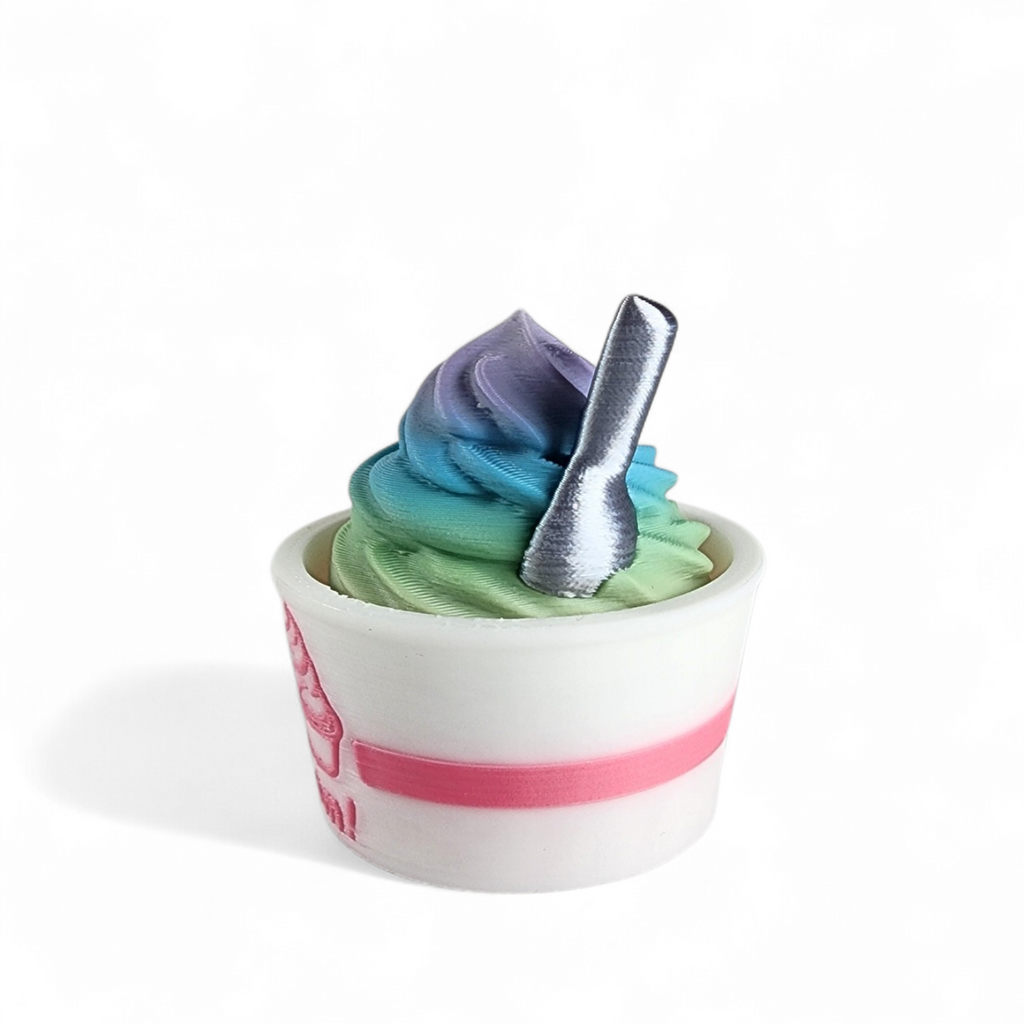 Swirly Frozen Yogurt Clicker Keychain – Cute Sensory Fidget Keychain for Stress Relief & Bag Charm