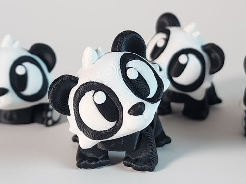 3D Printed Panda Figurine: Kawaii Desk Pet, Handmade PLA Model
